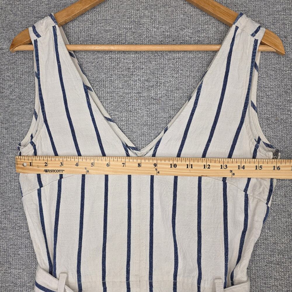 MADEWELL WOMEN'S CASUAL STRIPED WIDE‑LEG JUMPSUIT – SIZE M – WHITE/NAVY STRIPES - Picture 5 of 12